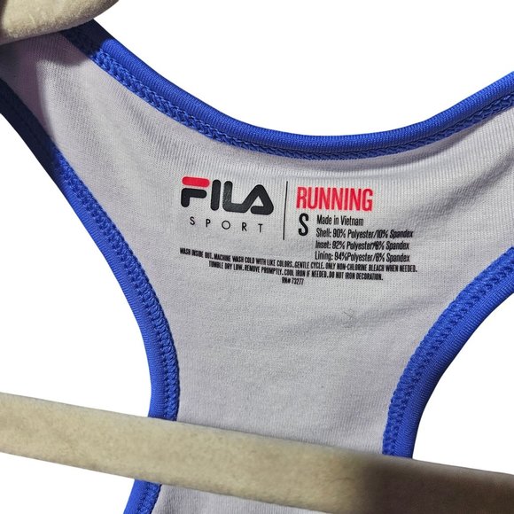 Fila Womens Blue Racerback Sports Bra Running Performance Activewear Polyester & - Picture 2 of 4